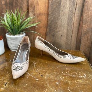 Tyler by Richard Tyler Distress Leather with Studs Heels - Size 6 - EUC